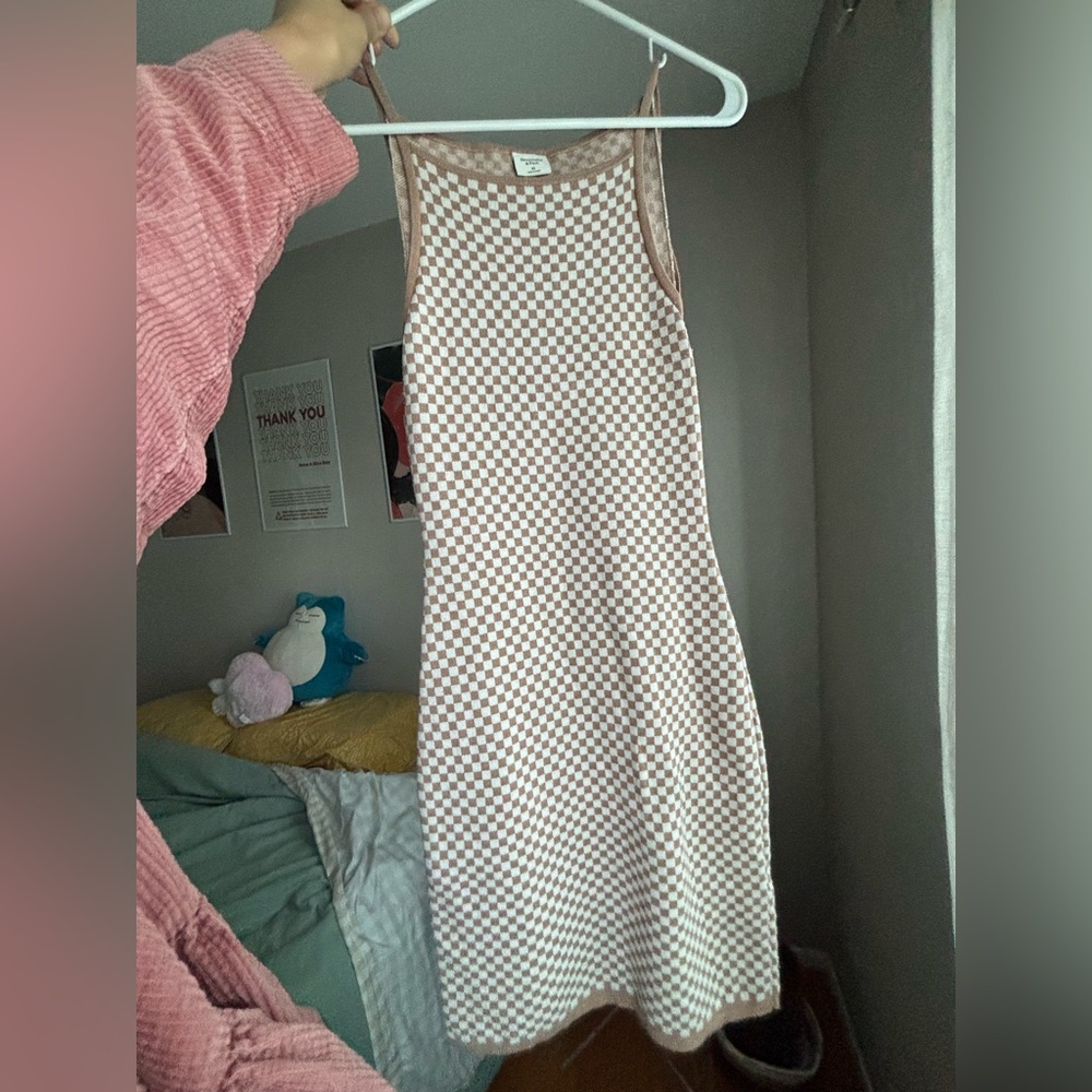 Checkered knit dress